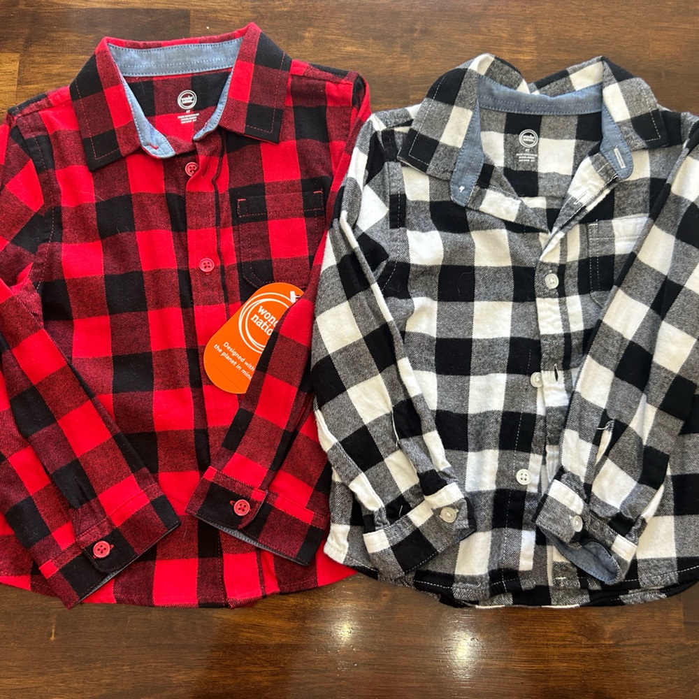 Red and Black Plaid Flannel Shirts